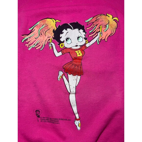 Vintage 1994 Betty Boop Cheerleader Sweatshirt Large - Fleischer Studios 90s - Picture 5 of 7